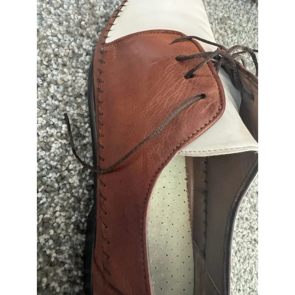 Lorenzo Banfi Made In Italy 2 Toned Leather Lace Up Loafer 11M W/ Box And Shaper